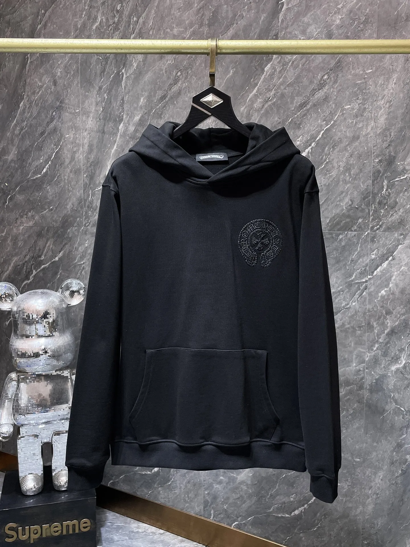 P270 Chrome Hearts Autumn and Winter 2025 Counter Synchronization Horseshoe Sanskrit Cross Hollow Embroidery Special Craftsmanship Hooded Sweatshirt Vacuum Embroidery Method! Heavy embroidery! ! ! Tens of thousands of needles! ! Improved customized version of 1:1 high-gram weight high-quality fabric Recommended color: white black code number: S, M, L, XL